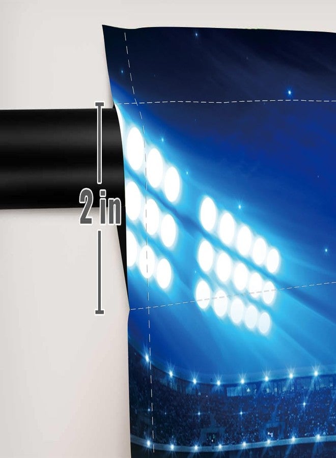 DOTOOMA 82 x 84 Inches Football Stadium Sports Theme Venues Window Curtain Lawn Audience Spotlight Kids Boys Teens Bedroom Decoration Polyester Drapes 2 Panel - Image 4